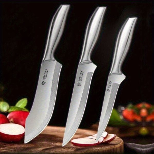 3 pieces of steel carving and boning knife with knife set, steel precision forge kitchen knife, professional chef knife bloodletting knife high hardness butcher knife, multi-purpose peeling knife commercial kitchen accessories household kitchen tools