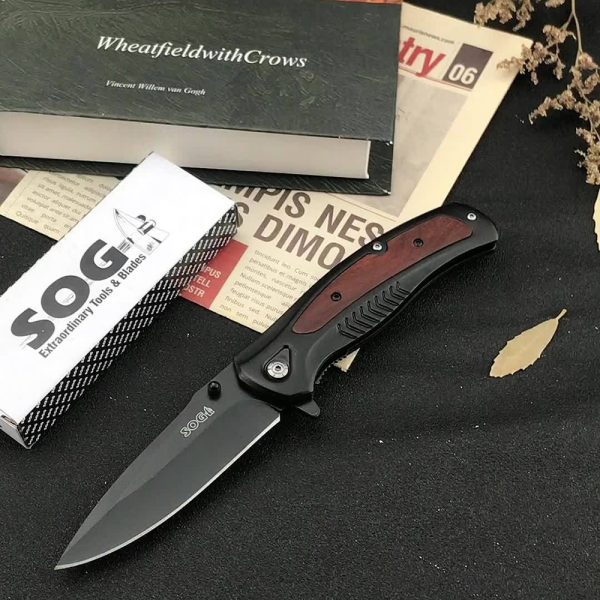 2PCS/ Set SOG DA315 Folding Knife - Outdoor Everyday Carry Camping Fishing Pocketknife, Drop Point Blade, Survival Multi-tools, Cutting Knife