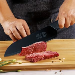 3 pieces 3-Piece Professional Chef's Knife Set with Sharpening Steel, Meat Knife, and Utility Knife for Home and Restaurant Use