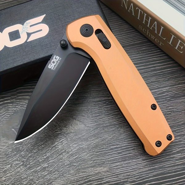 1PC Folding Knife, Multi-purpose Knife, SOG Folding Knife, 8cr13mov Blade, Aluminum Handle, Axis Lock, High-hardness Outdoor Folding Knife, Sharp Pocket Knife, High-end Quality, Gifts