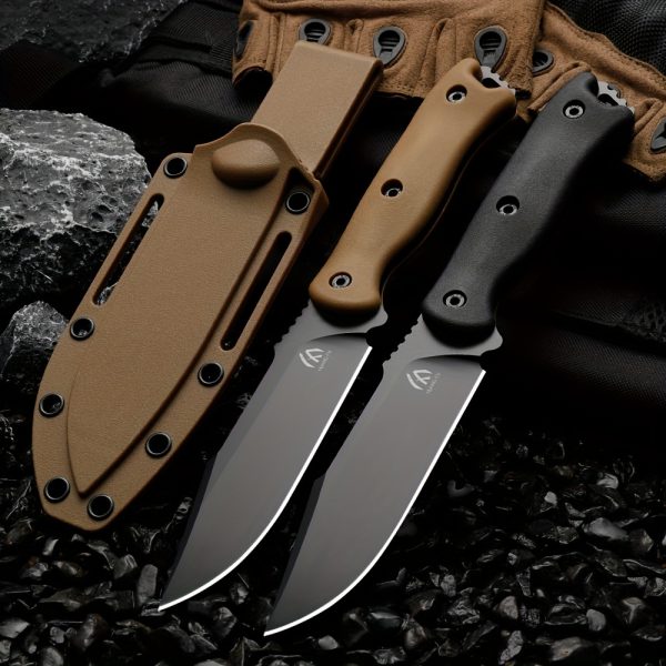 HUANGFU High-quality 7CR13MOV Steel Outdoor Knife, Portable Straight Knife Fixed Blade, High Hardness Wilderness Survival Knife, G10 Handle Men's Small Knife, Can Be Used For Outdoor Activities, Camping, Rescue, Survival, Men's Gifts