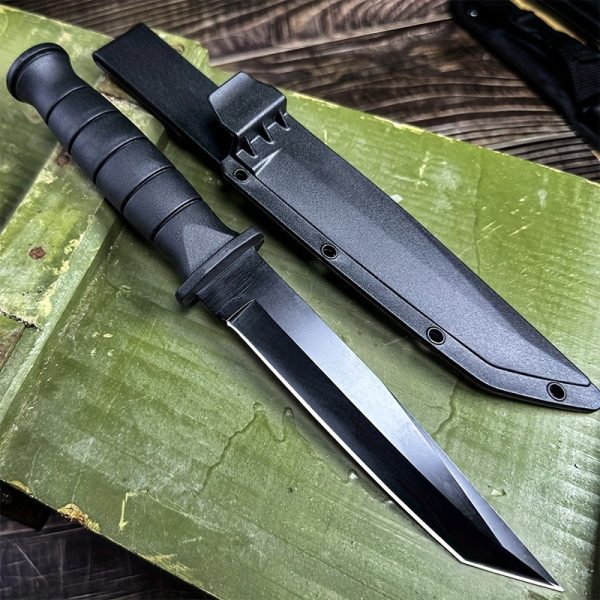 1PC High Quality Outdoor Straight Knife - High Hardness Stainless Steel Blade Fixed Blade Straight Knife - Portable, High Hardness, Multi-purpose, Hiking, Mountaineering, Wilderness Survival, Camping, Suitable For Hiking And Outdoor Adventure