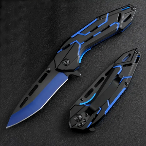 1PC Super Cool Folding Knife With A Technological Appearance Design Suitable For Outdoor Camping, Fishing, Mountaineering And Other Activities