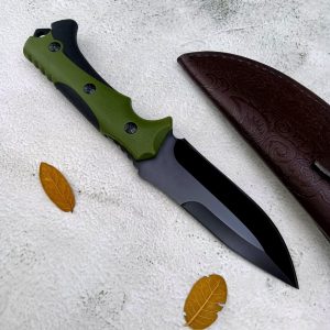 Outdoor High Hardness Survival Tactical Straight Knife Camping Handle Meat Portable Pocket Knife EDC Multifunctional Fruit Knife