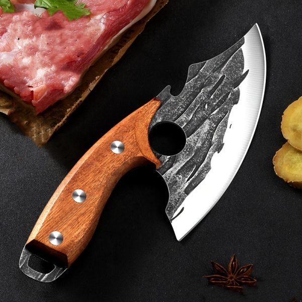 1pc High-Hardness Hand Forged Outdoor Camping Knife for Meat & Vegetable Cutting