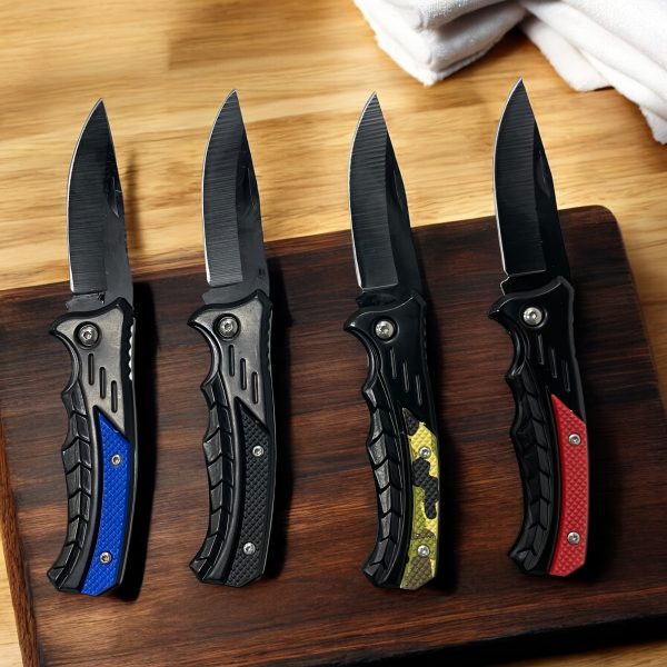 4-pack Green And Black Snakeskin Folding Knives, Total Length 6.3 Inches, Suitable For Hunting, Camping And Daily Carry, Christmas And Halloween Gifts, Suitable For Friends And Family Who Love Outdoor Activities